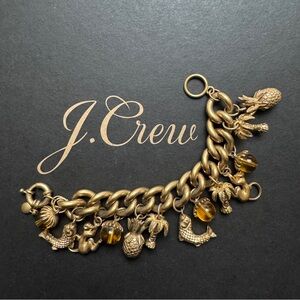 J. Crew old school vintage chunky tropical mixed charm bracelet